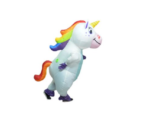 Mascottepak Opblaasbaar kostuum - Unicorn (eenhoorn)